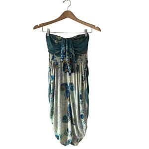 Yigal Azrouel Paisley Print Strapless Silk Dress Size 0 NEW WITH TAGS